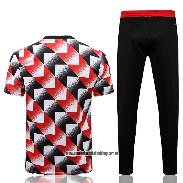 Chandal del Manchester United 22-23 Manga Corta Negro y Rojo